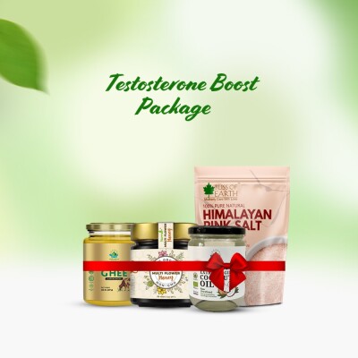 Testosterone Boost Package (Graas-fed Ghee, Coconut Oil, Multi Flower Black Honey, Pink Salt)